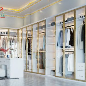 TỦ QUẦN ÁO CÁNH KÍNH KHUNG NHÔM TRÀN VIỀN