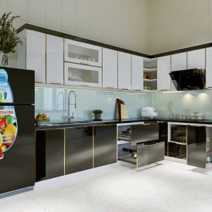 TỦ BẾP INOX CÁNH KÍNH TRÀN VIỀN MRS.PHƯƠNG H.GIAO THỦY, NINH BÌNH